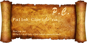 Pallek Cipriána névjegykártya